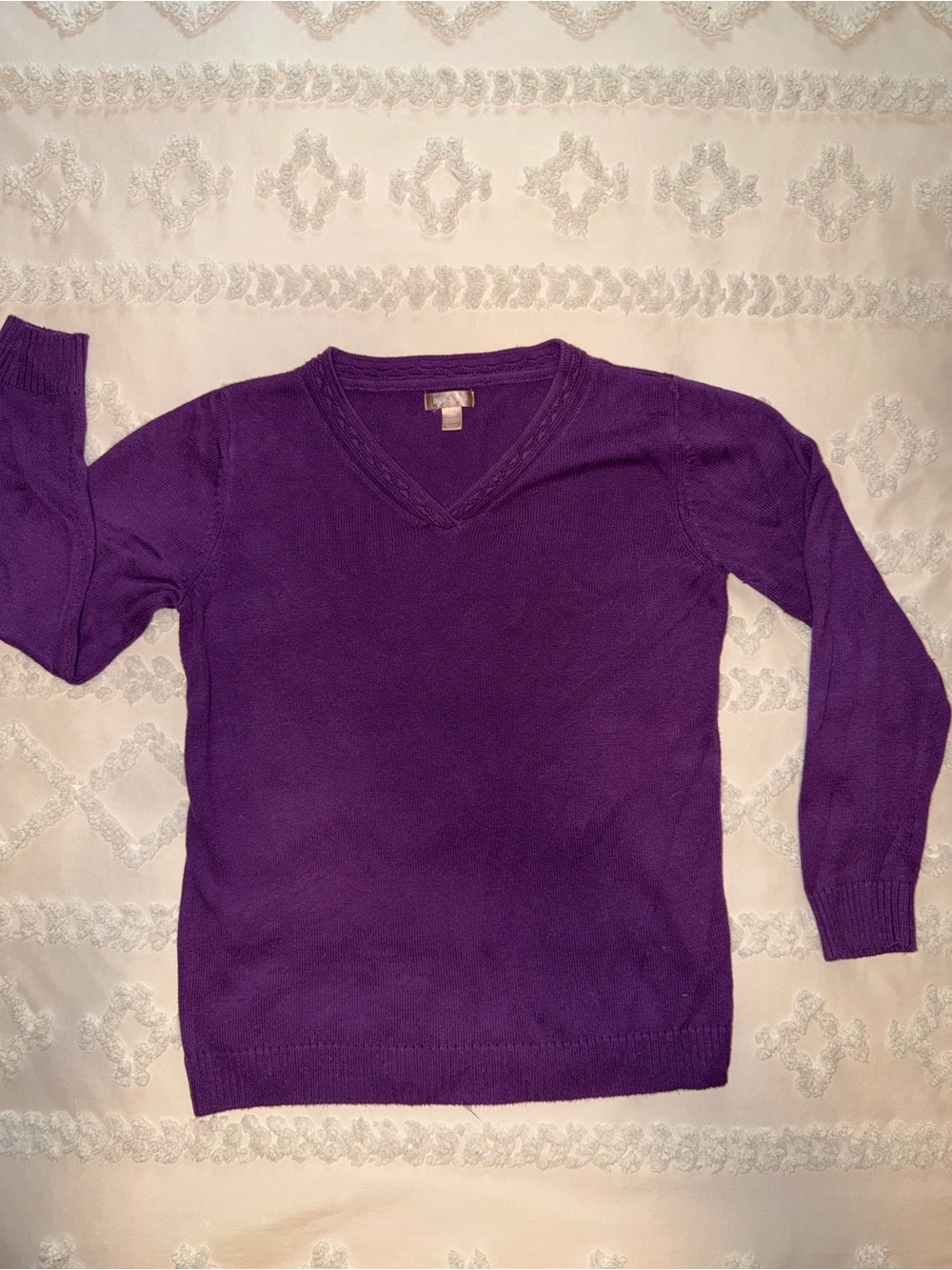 Worthington Purple V-Neck Women's Sweater